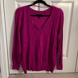 Lane Bryant bright fuschia vneck sweater